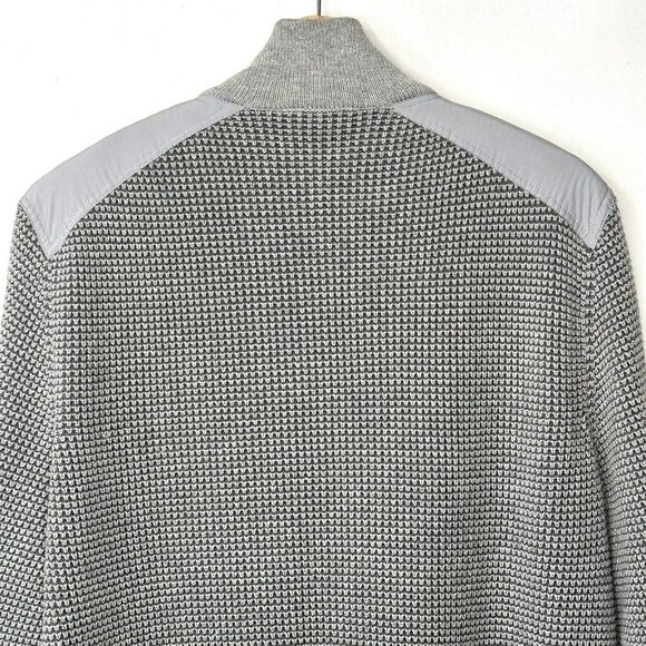 Calvin Klein Mens Waffle Knit Cotton Mock Neck Full Zip Jacket Gray Size Large - Picture 5 of 14